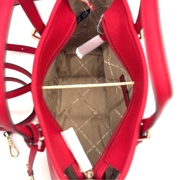 Michael Kors Jet Set Travel Extra-Small Top Zip Tote Bag & Double Zip Wallet Red - Picture 7 of 12